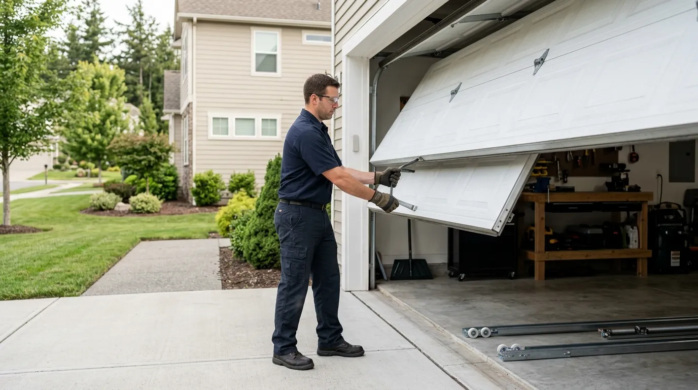 Roll-up steel garage door